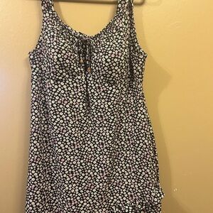 Floral Sleeveless Dress Empire Babydoll Dress Tunic